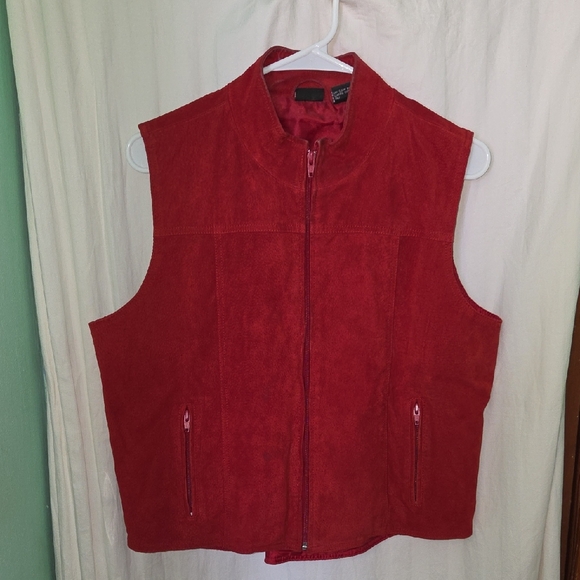 Vintage Jackets & Blazers - Vintage 90s Y2k Tangents Suede Leather Vest